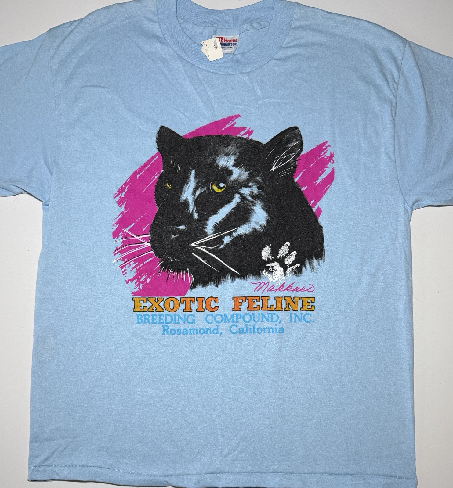 Vintage Exotic Feline Breeding Compound , CA -Shirt – L – NEW OLD STOCK!!