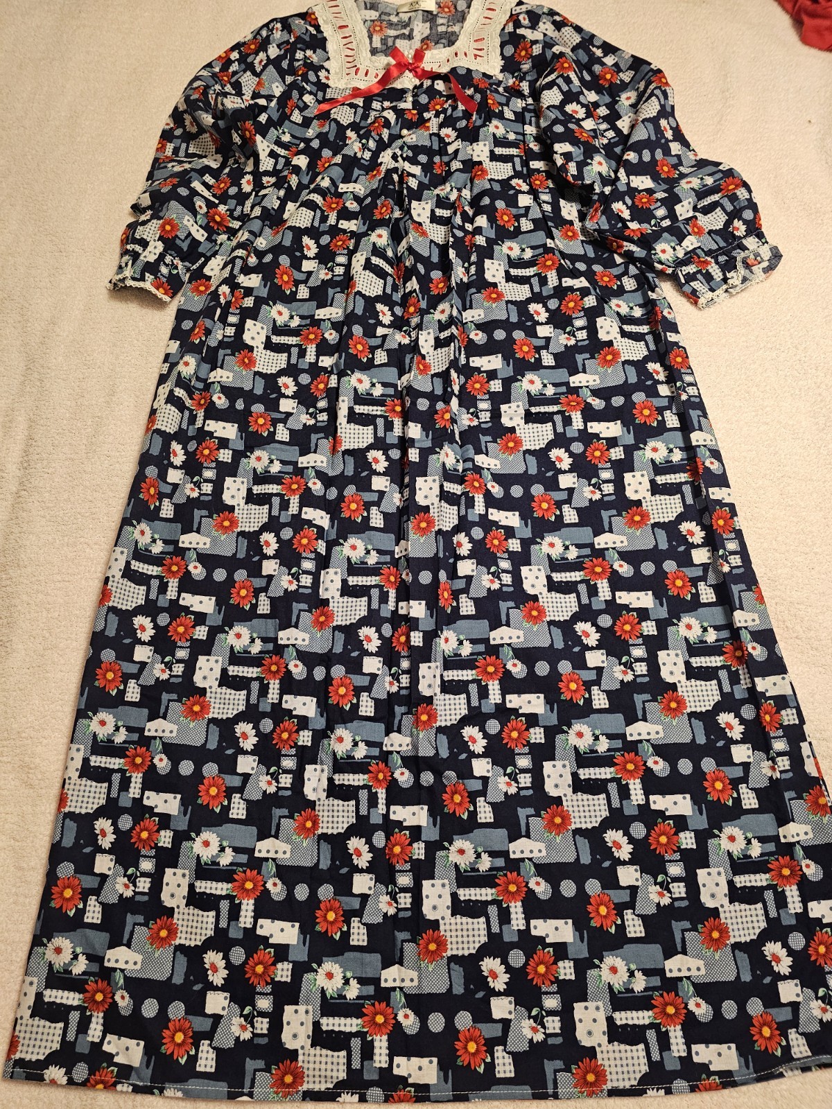 K K Made In England Vintage Nightgown Women’ Size 20/22UK,18USA Patchwork Design
