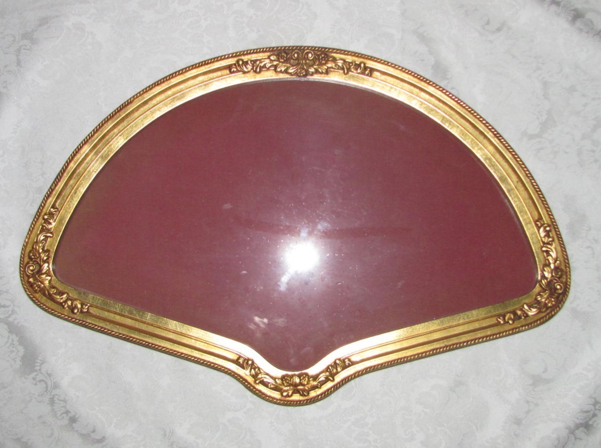 Large Vintage Gold Shadow Box Fan Frame 20th Century