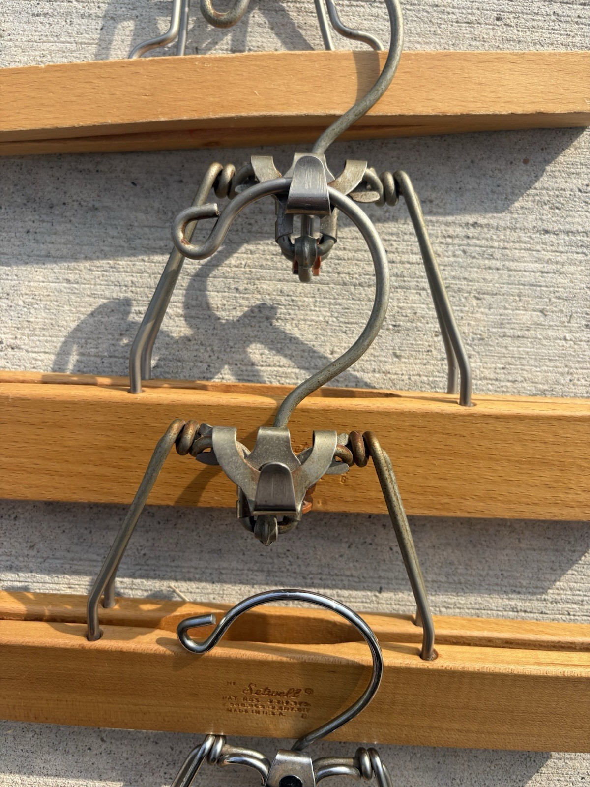 Lot Of 4 Misc Wooden Pant Hangers