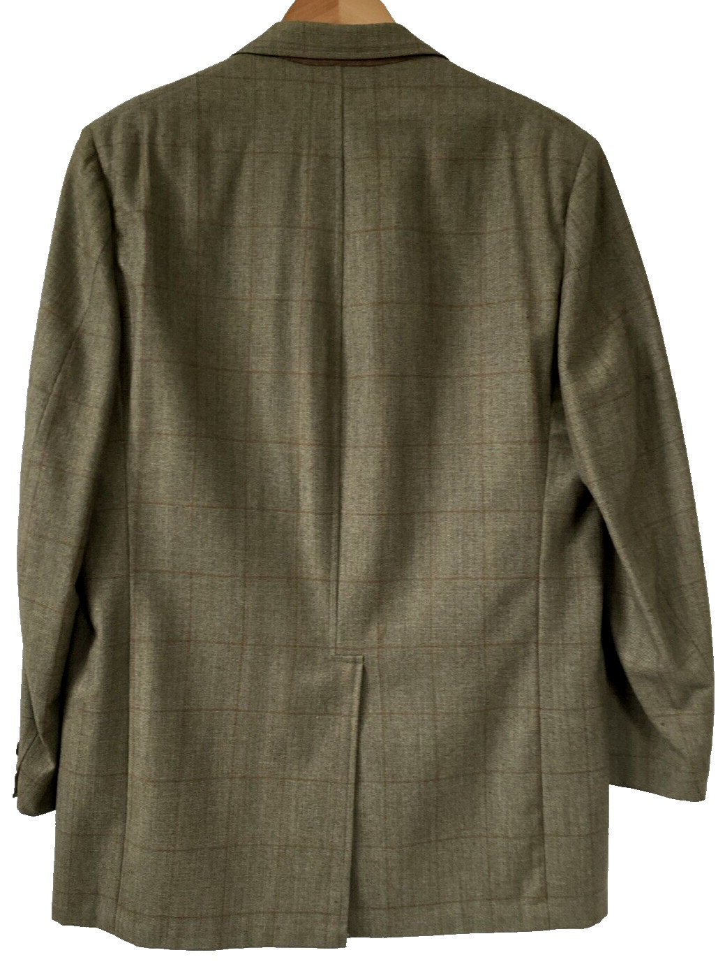 Vtg Rockabilly Mod Green Plaid 3 Roll 2 Wool Hollywood Sport Coat Sz 44L Blazer