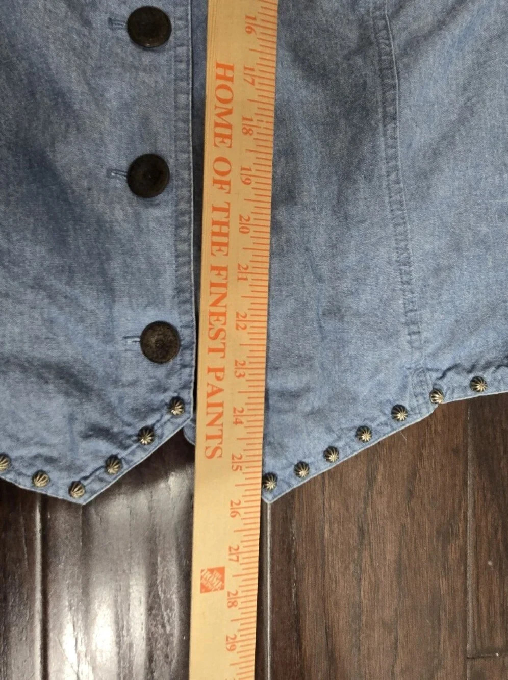 VTG Stonebridge Studded Chambray Denim Shirt Jacket Western USA Plus 22W