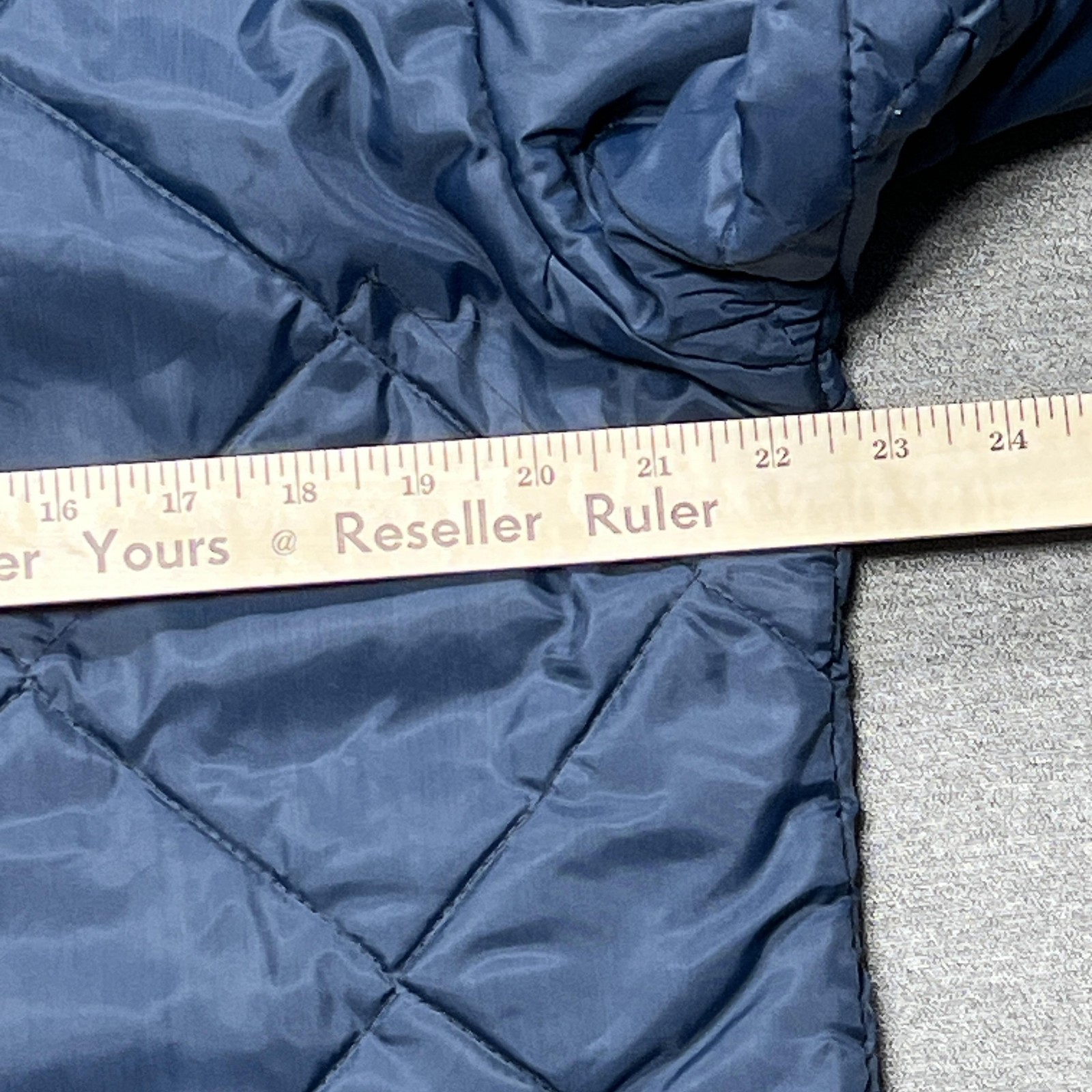 Vintage 60s Quilted Work Jacket Mens Medium Blue Insulated Workwear Diamond