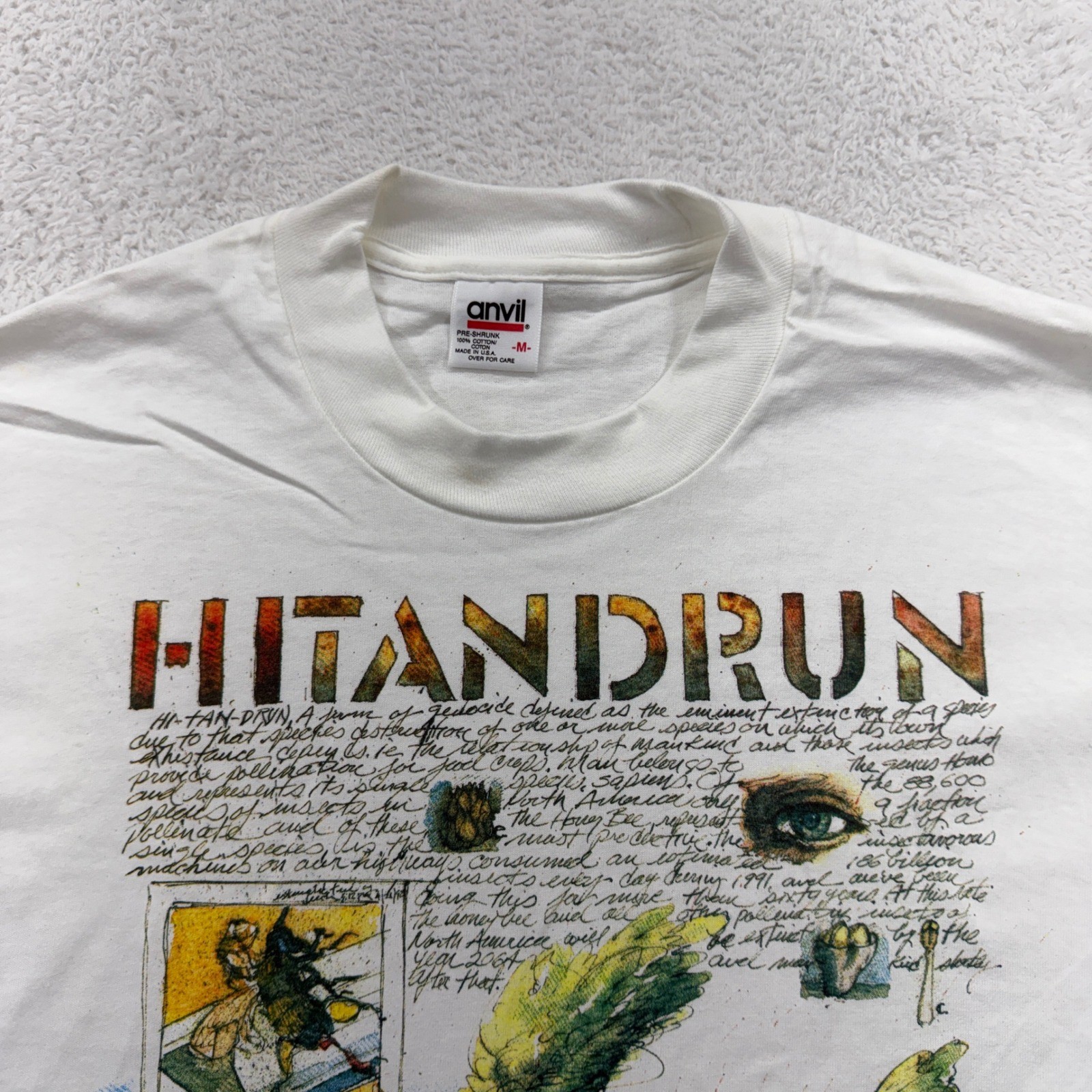 LOT OF 10! VTG 1992 Hit and Run T Shirt Bob Conge Graphic Single Stitch Mens M