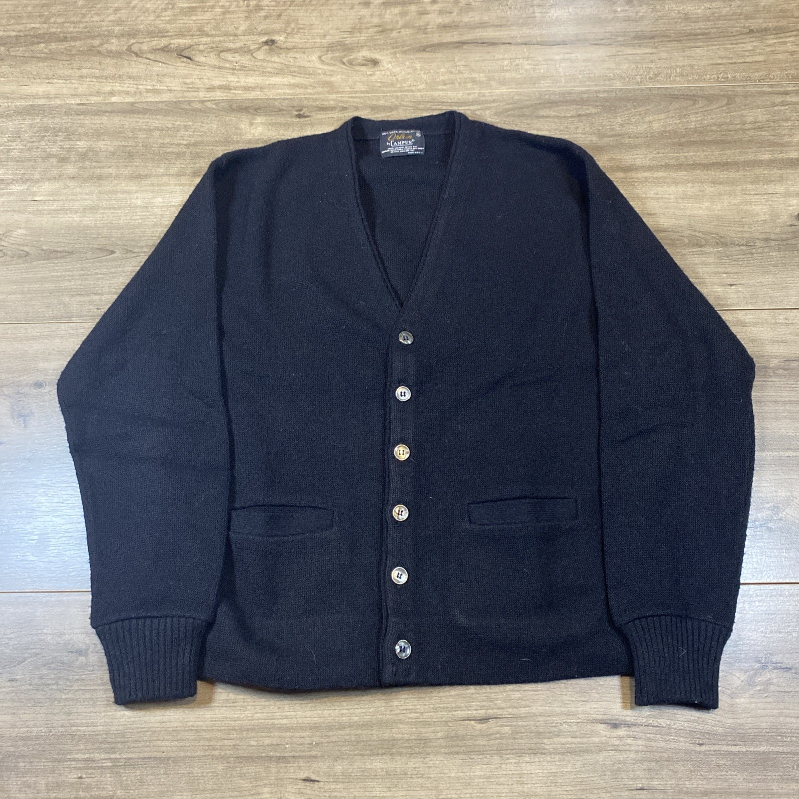 Vintage 1960s Orlon By Campus Made in Usa 100% Virgin Orlon Acrylic Cardigan