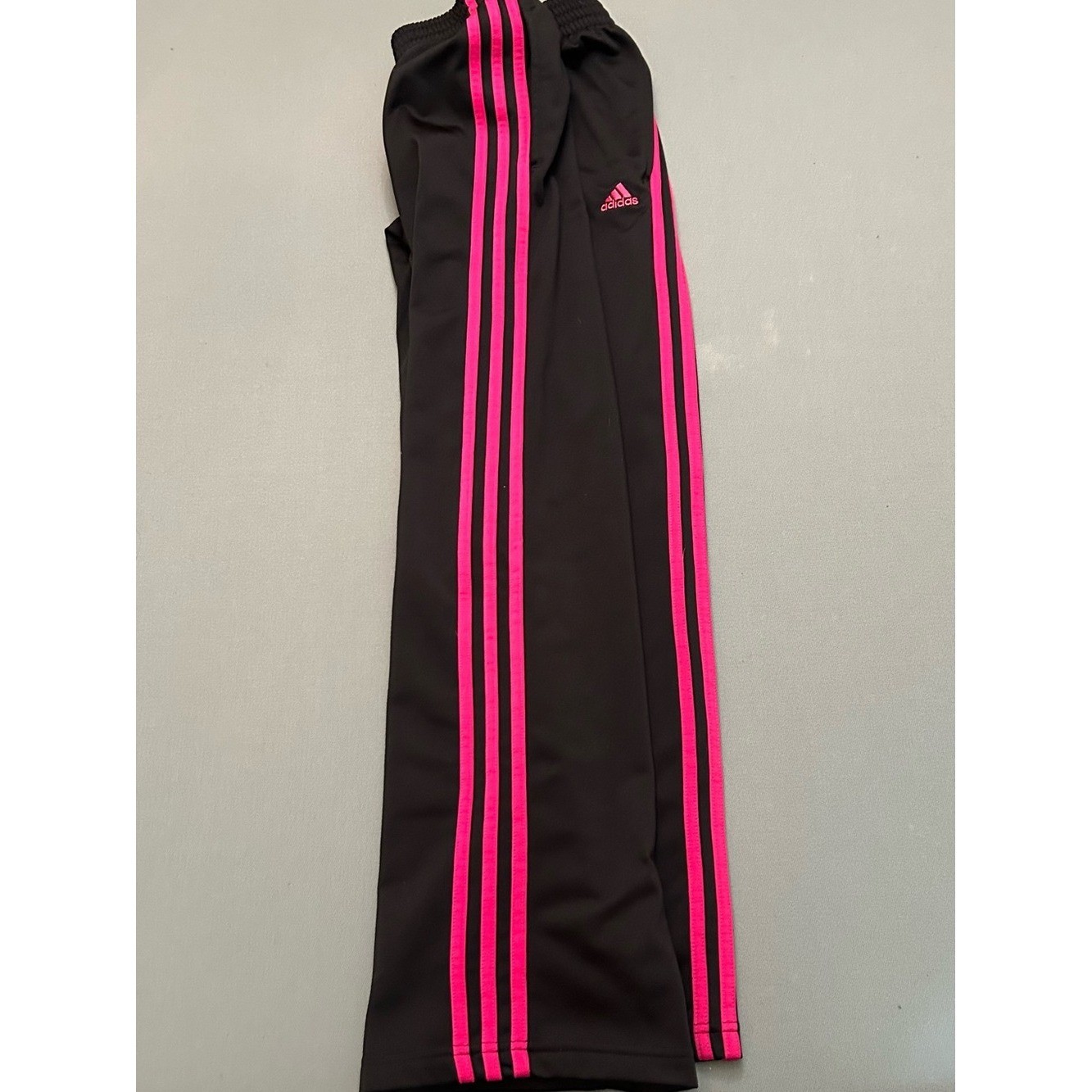 Vintage adidas 90’s Y2K Black Track Pants with Hot Pink Side Stripes