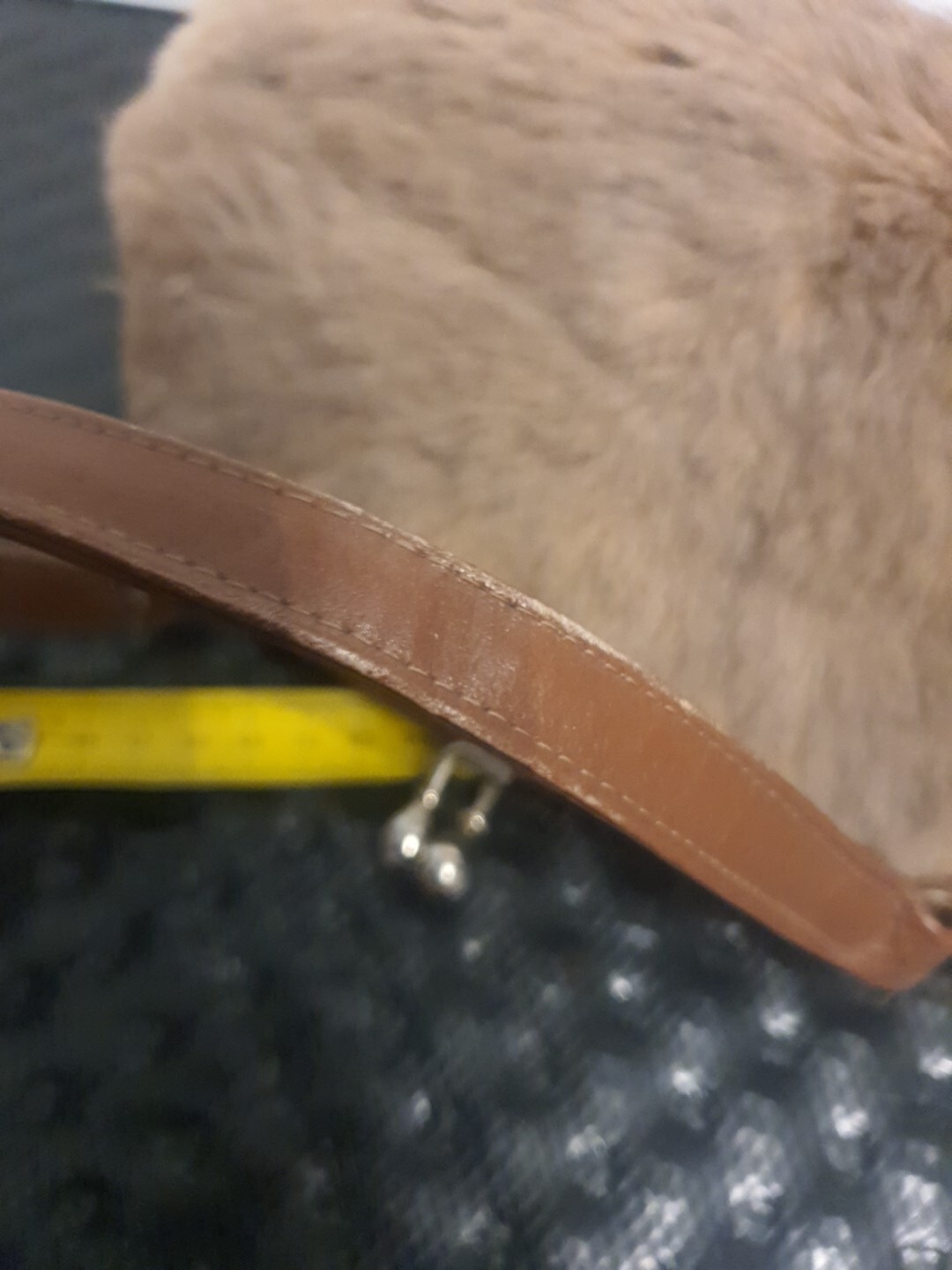 Vintage genuine kangaroo fur hide hand bag 25 X 16cm V G COND b15