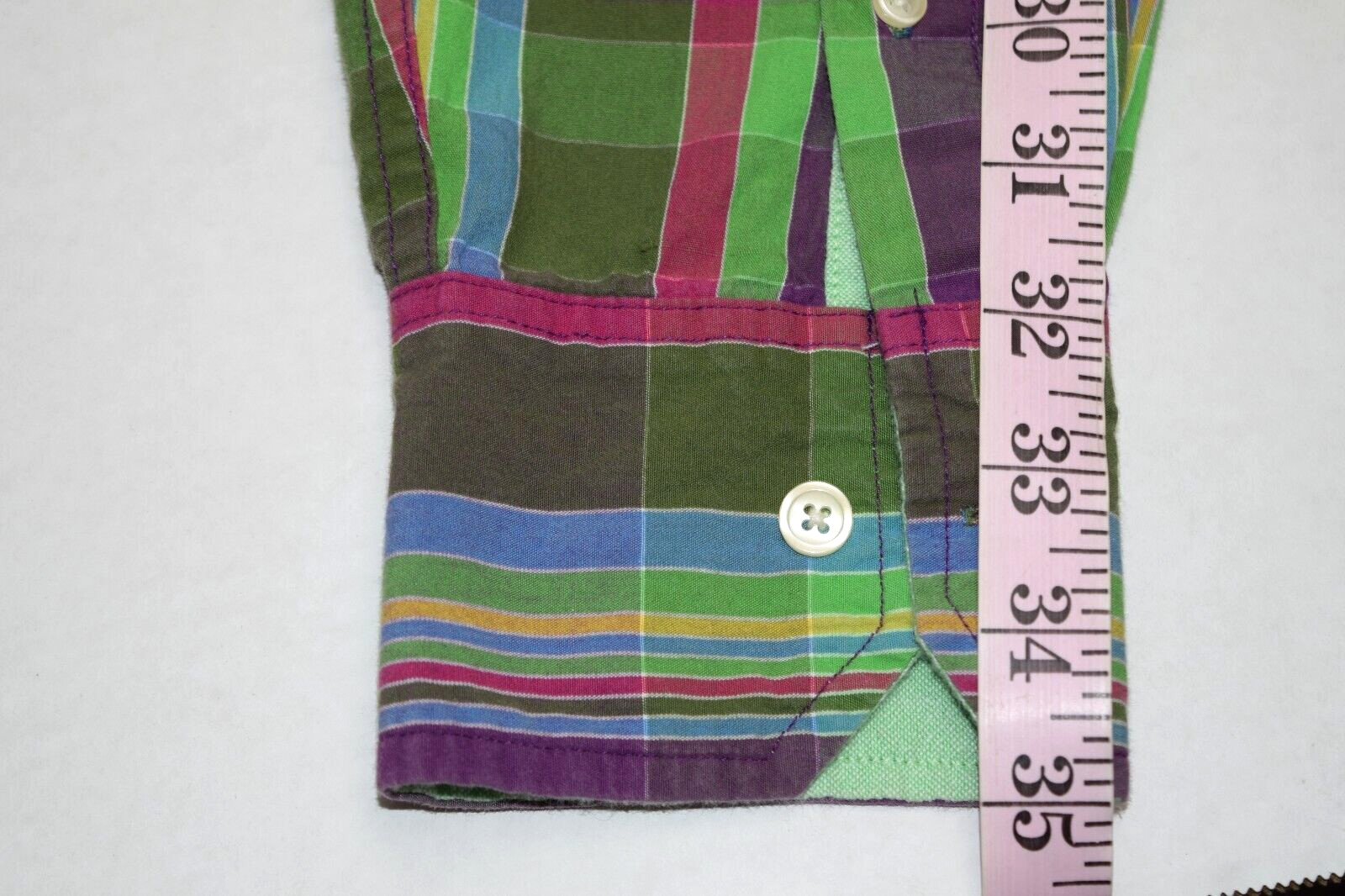 Vintage Plaid Shirt Size L/XL 00s Colours by Alexander Julian Purple Green 2012
