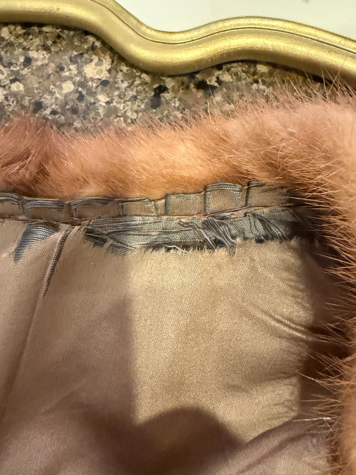 Vintage Real Mink Fur Stole Wrap Capelet Monogrammed Mid Century Hollywood Glam