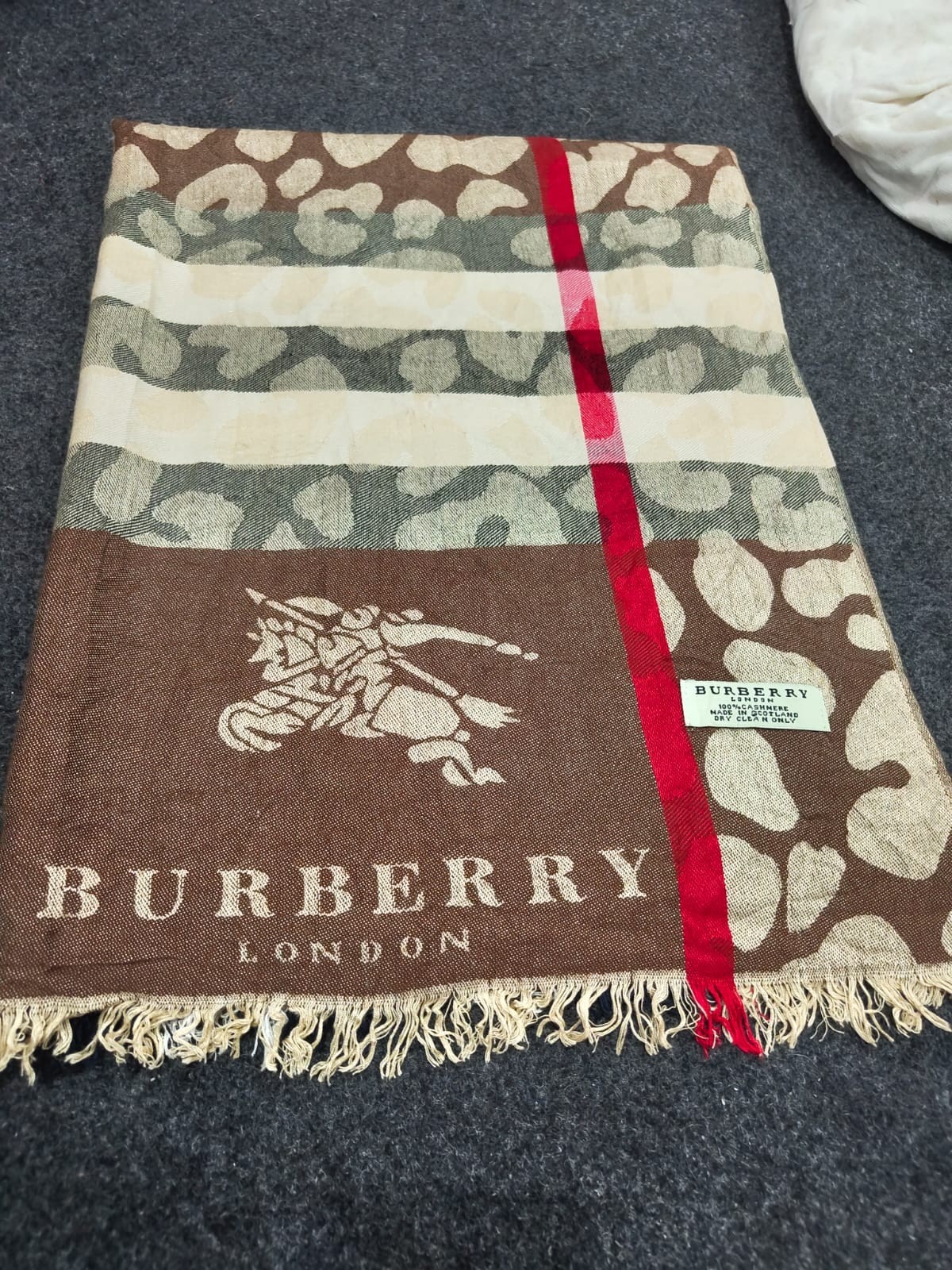 Burberry London Scarf Classic Check Shawl Wrap Vintage Plaid Made In Scotland