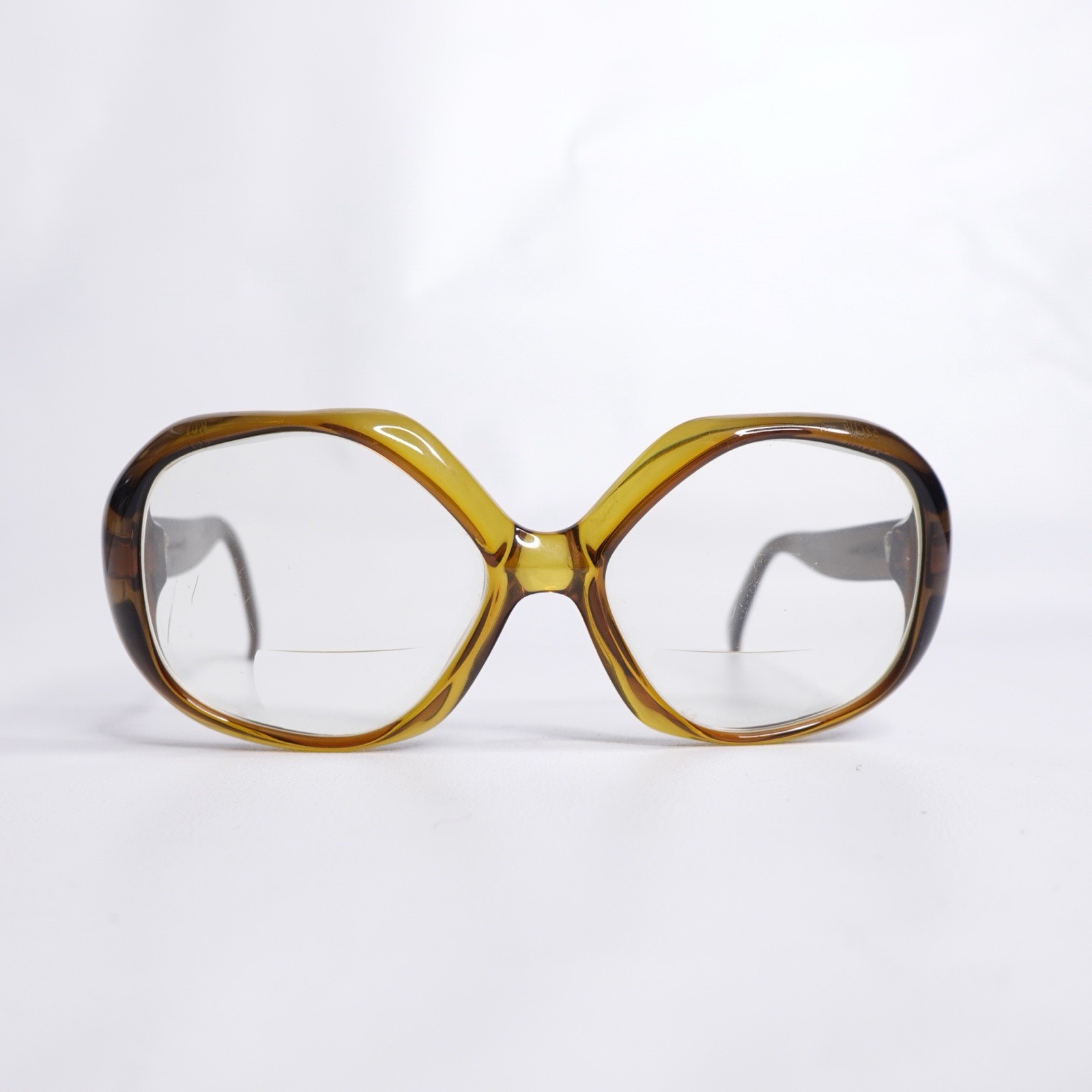 Vintage 60s 70s Bausch & Lomb Optyl Glasses Frames Large Oversized Amber Canada