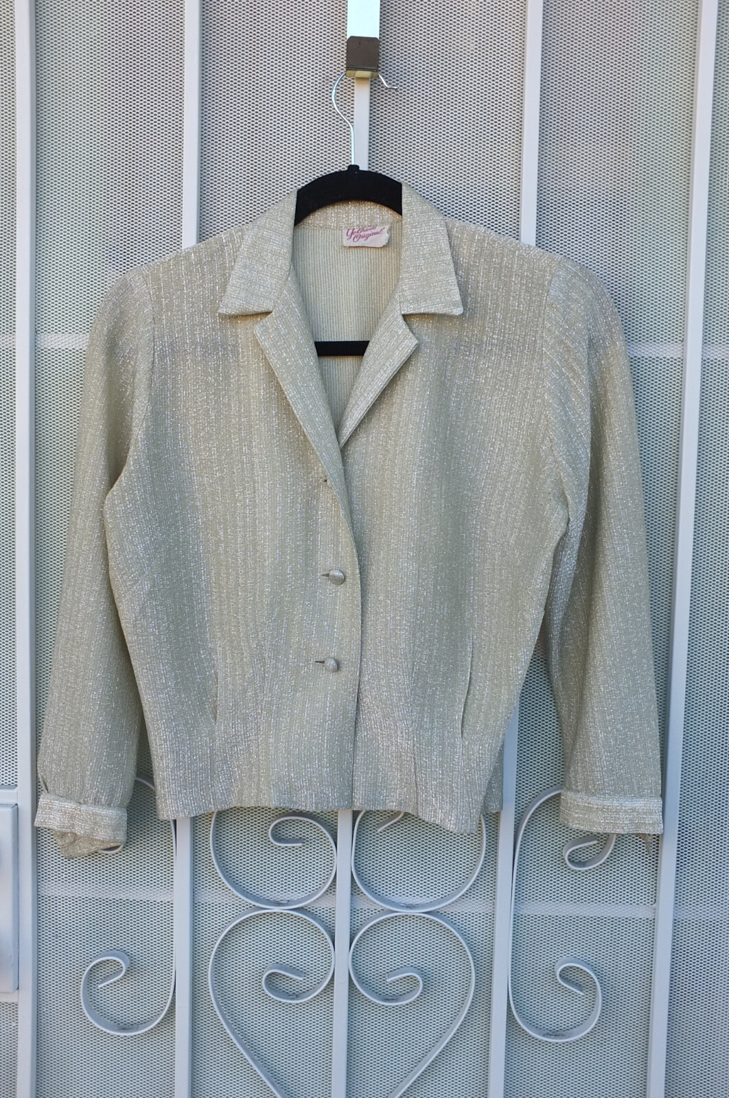 GOTHAM ORIGINAL ~ Vintage 50s 60s Custom Hand Made Lame Blouse ~ SHIPS FREE