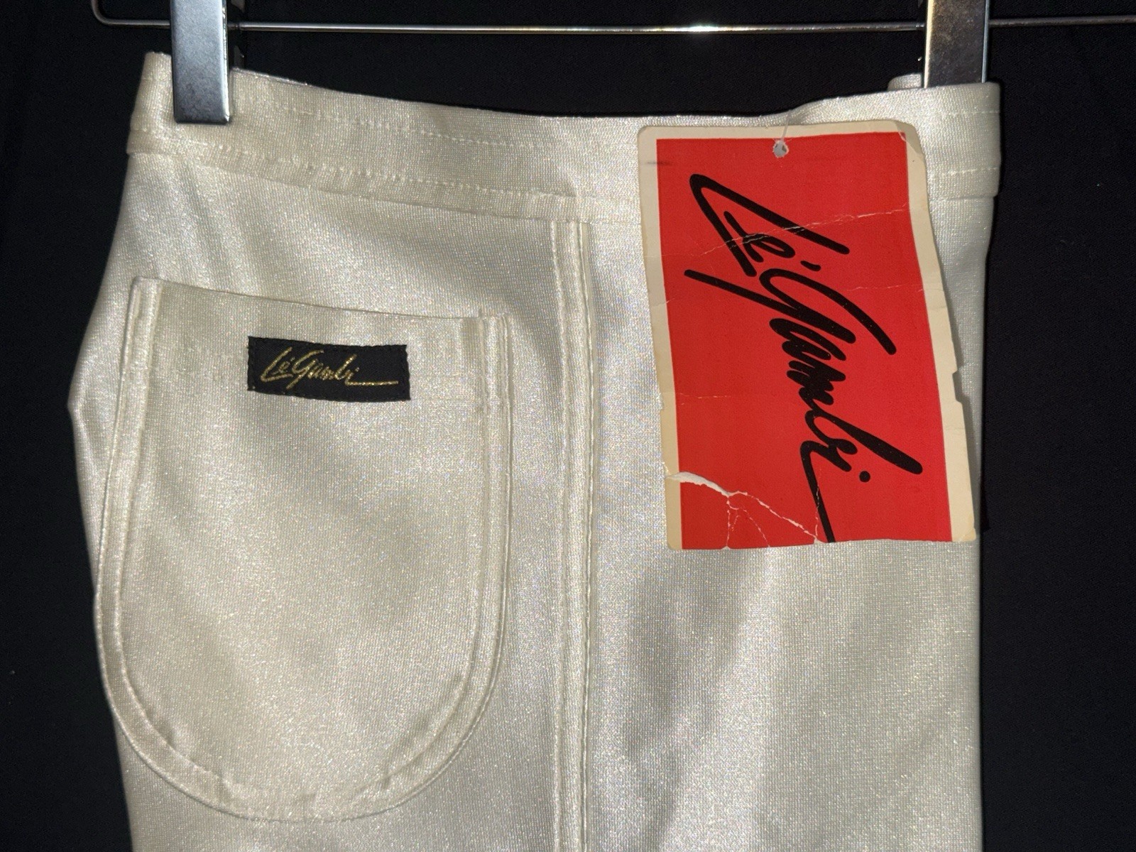 NEW OLD STOCK WITH TAGS! Vintage 80’s Le’Gambi White Spandex Disco Pants