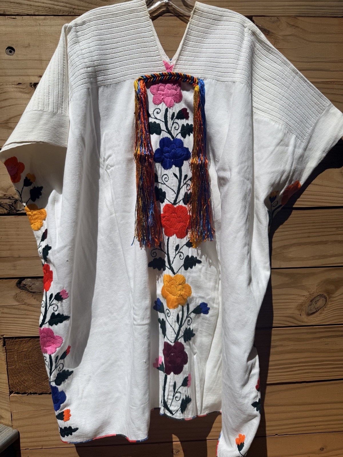 TRUE Vtg Zapotec Yalálag Huipil Tunic Dress – Handwoven Oaxaca Folk Art Caftan