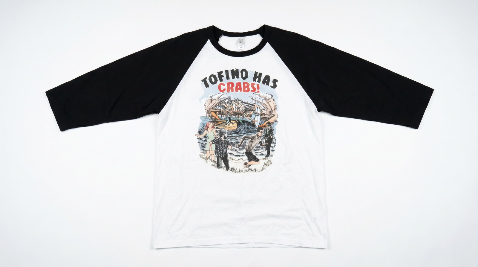 With Vintage Tofino Has Crabs Graphic Raglan Shirt Y2K Mens L M&O Heavy Baseball