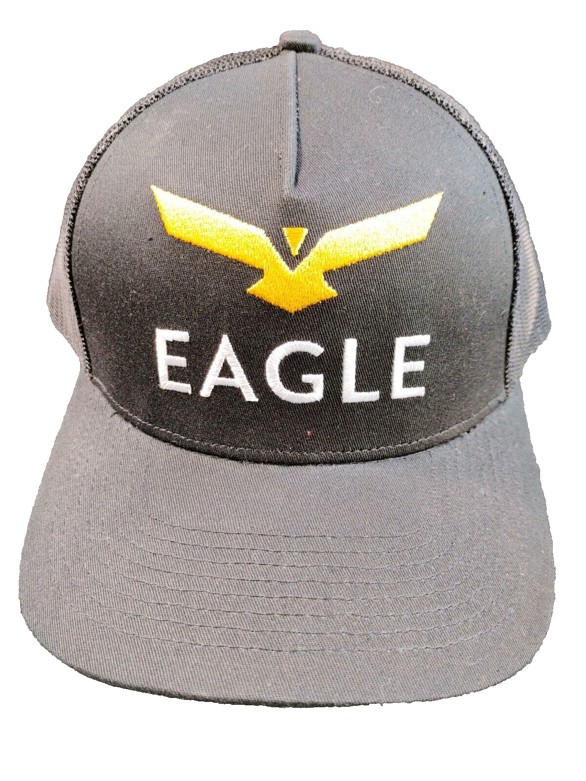 Eagle Logo Cap Hat Logo Snap Back Trucker Baseball Unisex Adjustable Black Mesh