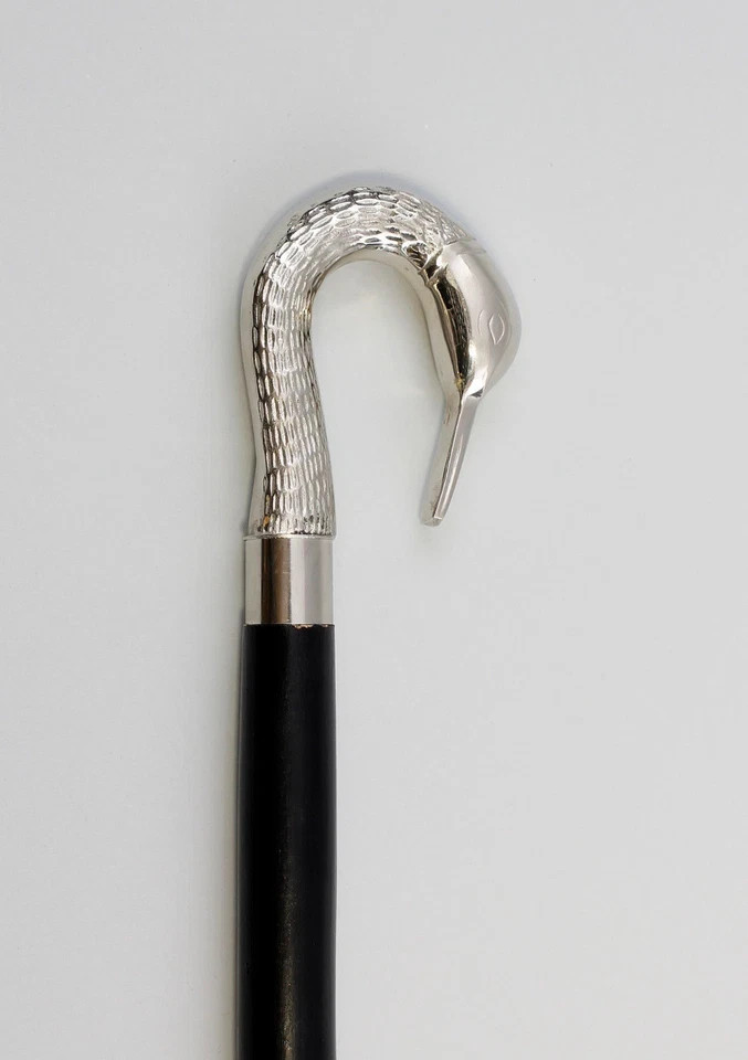 Antique Brass Swan Handle Wooden Walking Stick Cane Vintage Style Gift 36″ New