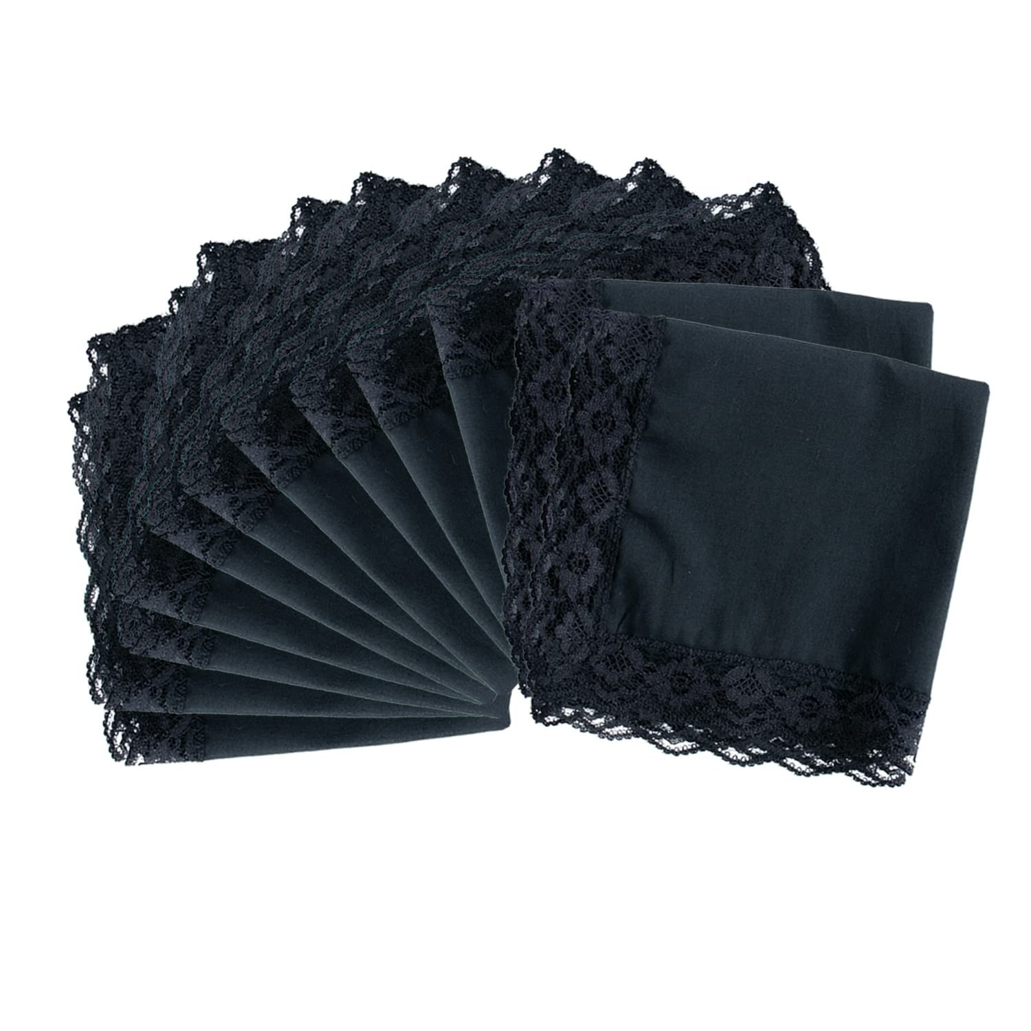 Lace Cotton White Handkerchiefs for Weddings – Bulk Pack, Elegant & Soft