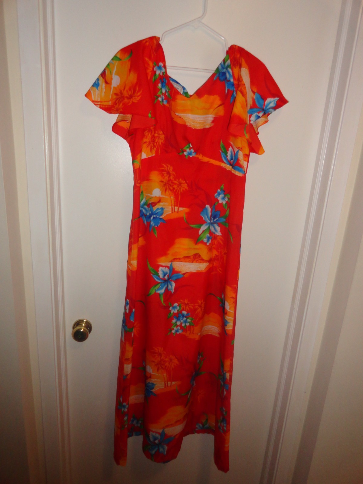 Vintage Ma luna Hawaii Hawaiian Muu Muu Dress 100% Polyester Size 18