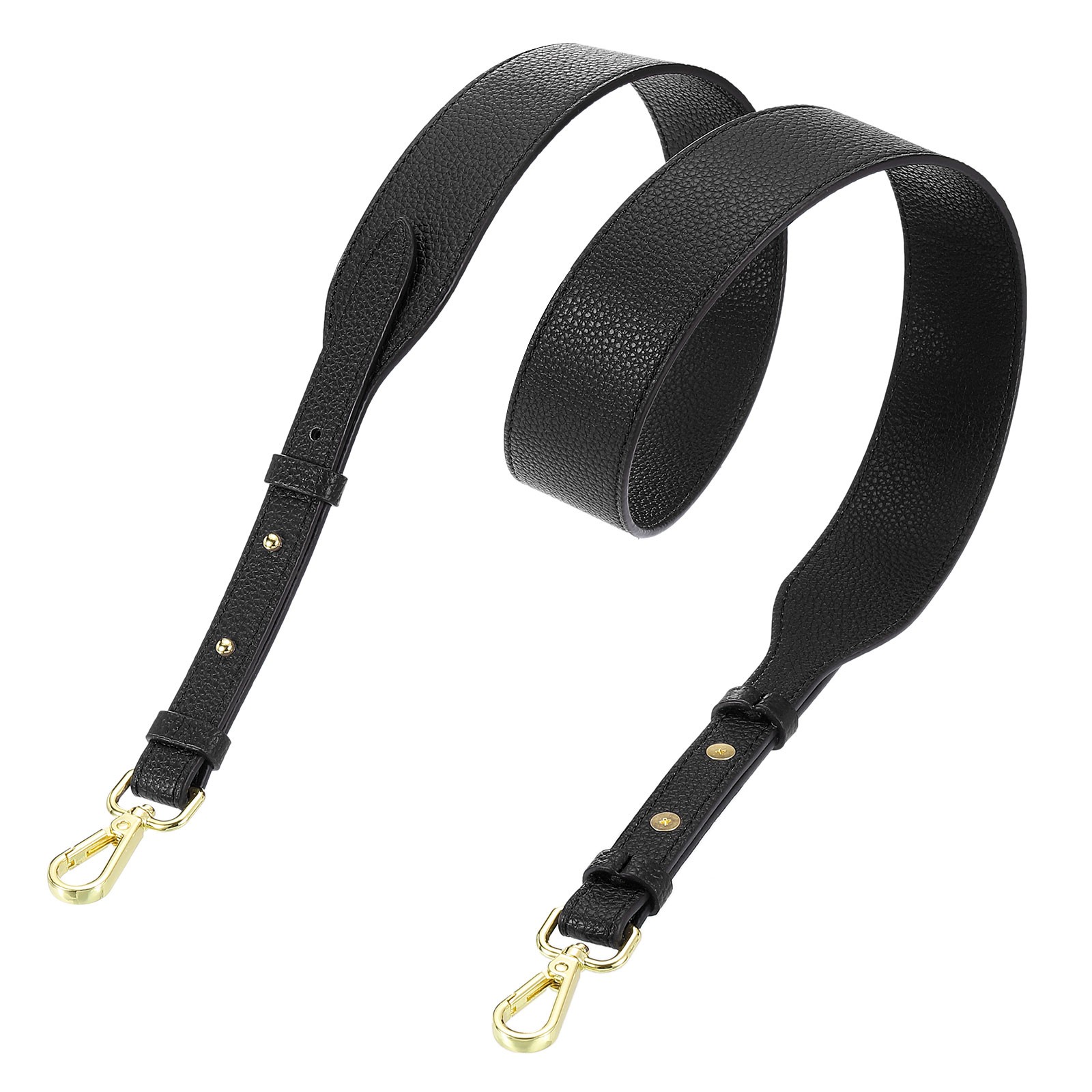45.3″ Adjustable PU Leather Purse Strap Crossbody Replacement Black/Gold