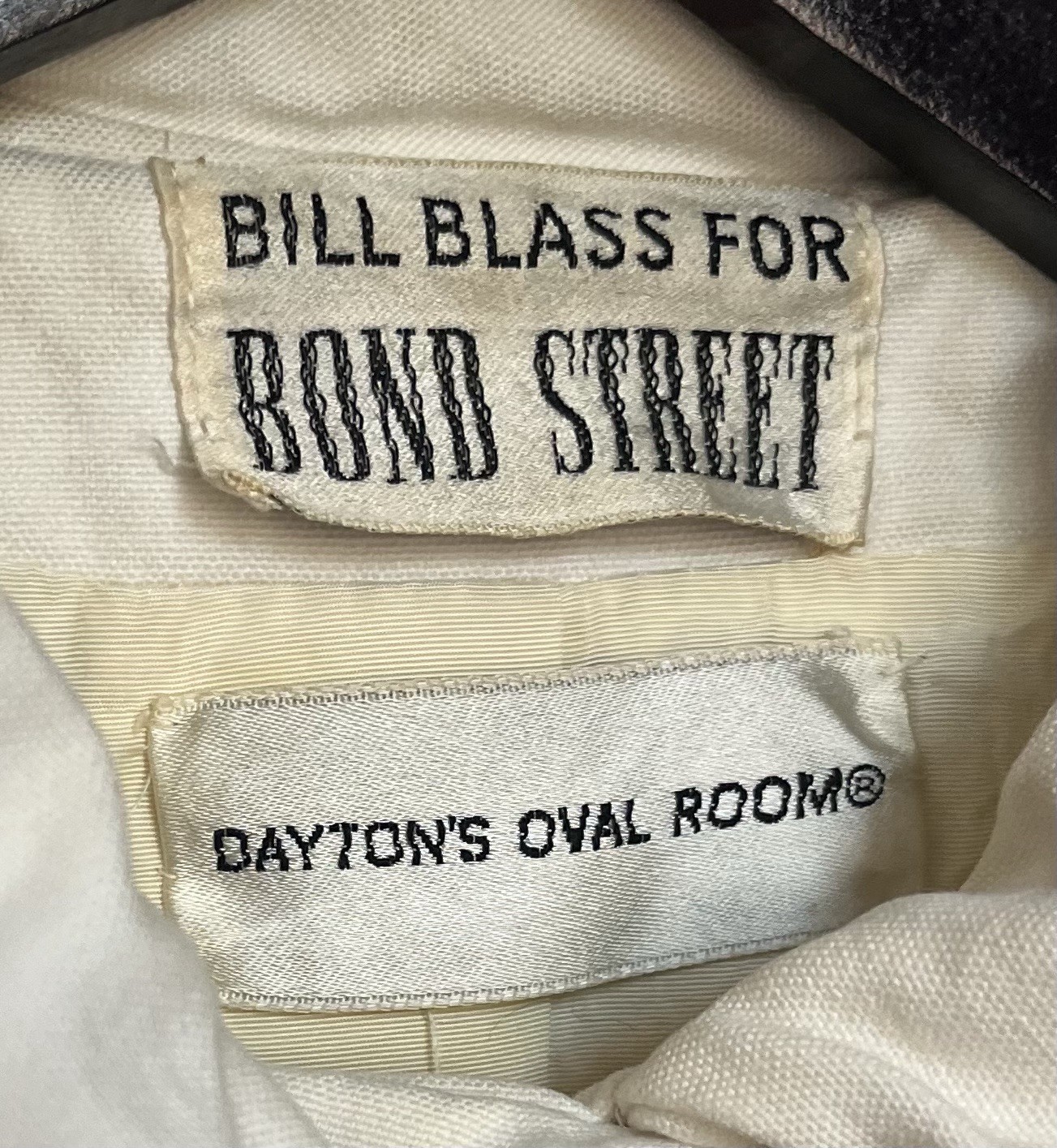 Vintage Bill Blass Bond Street White Canvas Trench and Hat Dayton’s Oval Room