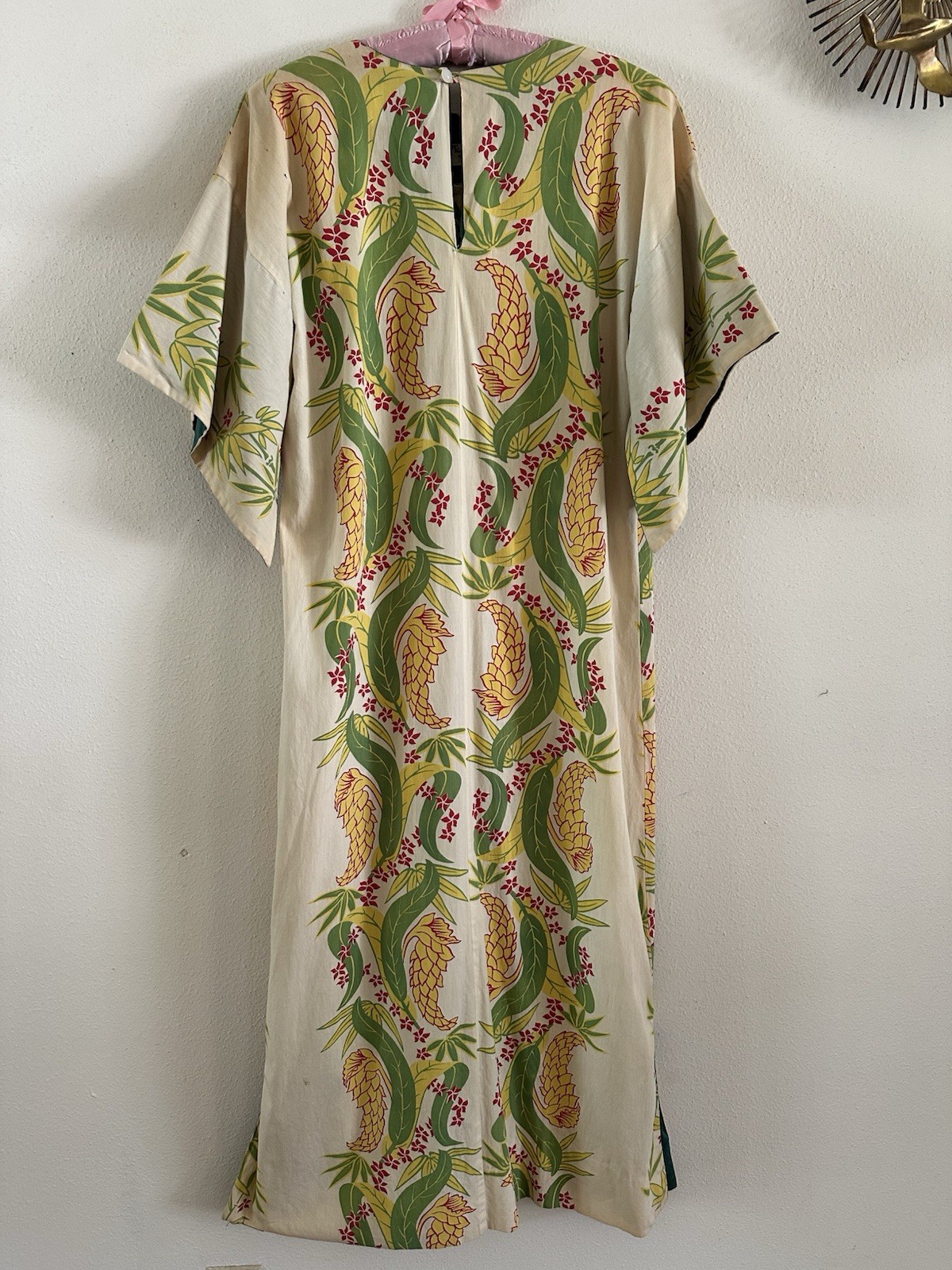 50s Nani of Hawaii Honolulu Pake Muu Dress Tropical Bamboo Tiki Resort Luau VTG