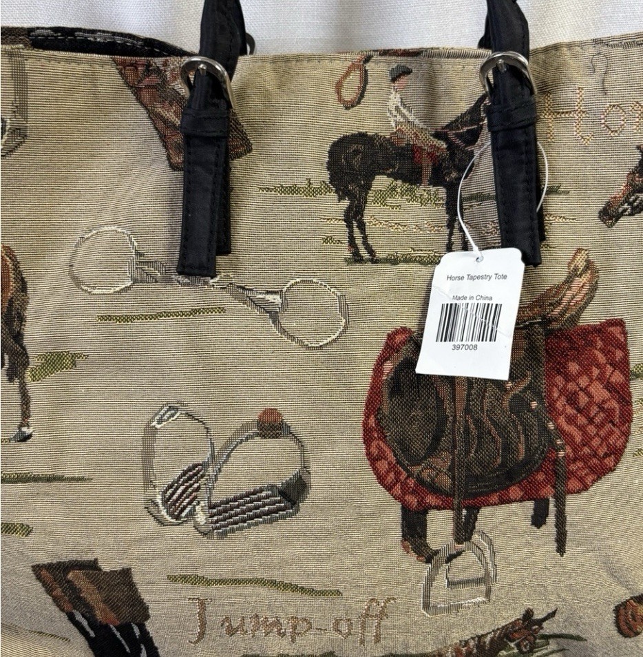Classic Old Money Preppy Tapestry Academia Equestrian Purse