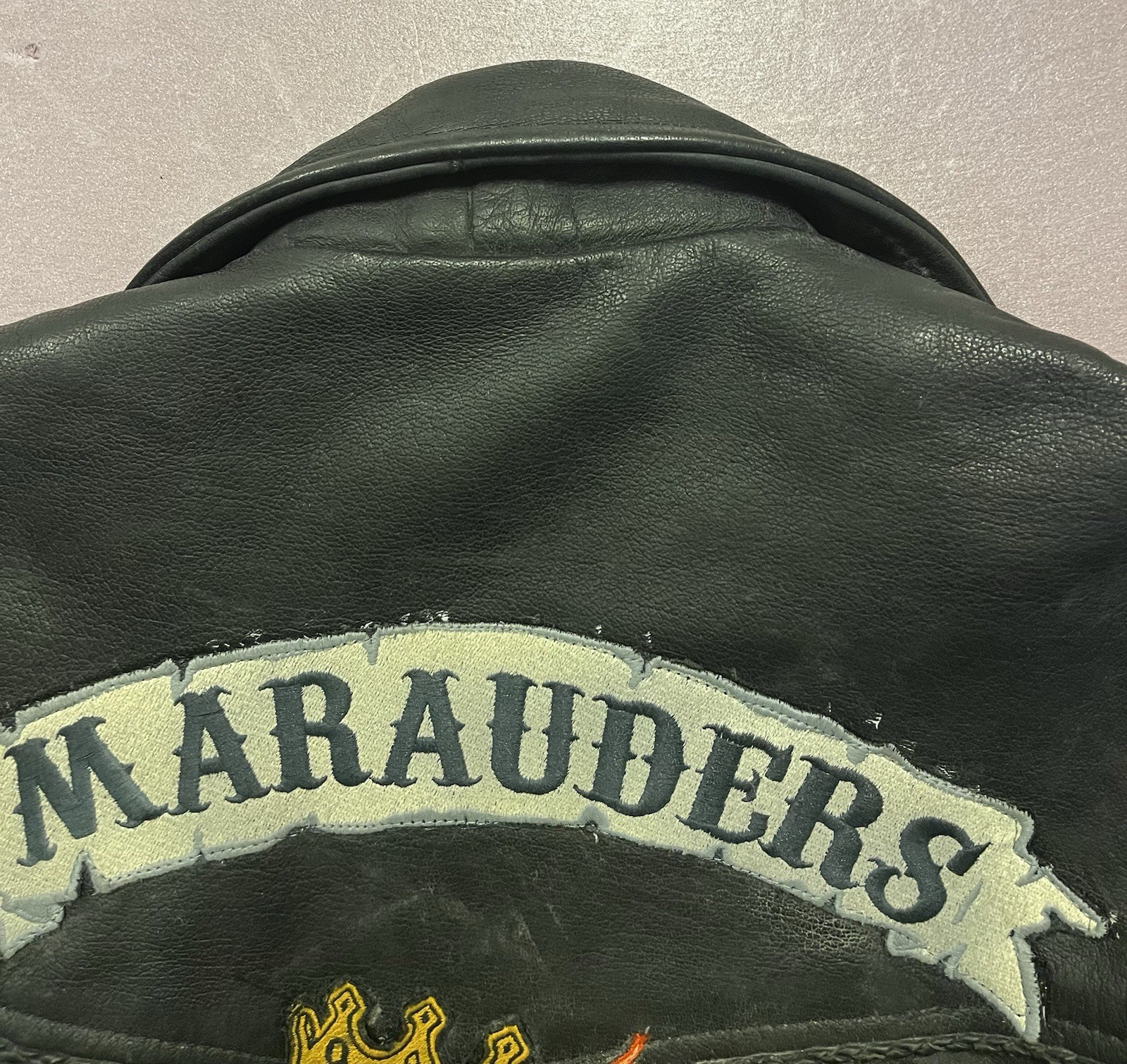 Vtg. Original MARAUDERS Nola Motorcycle Club Colors Leather Jacket NEW ORLEANS