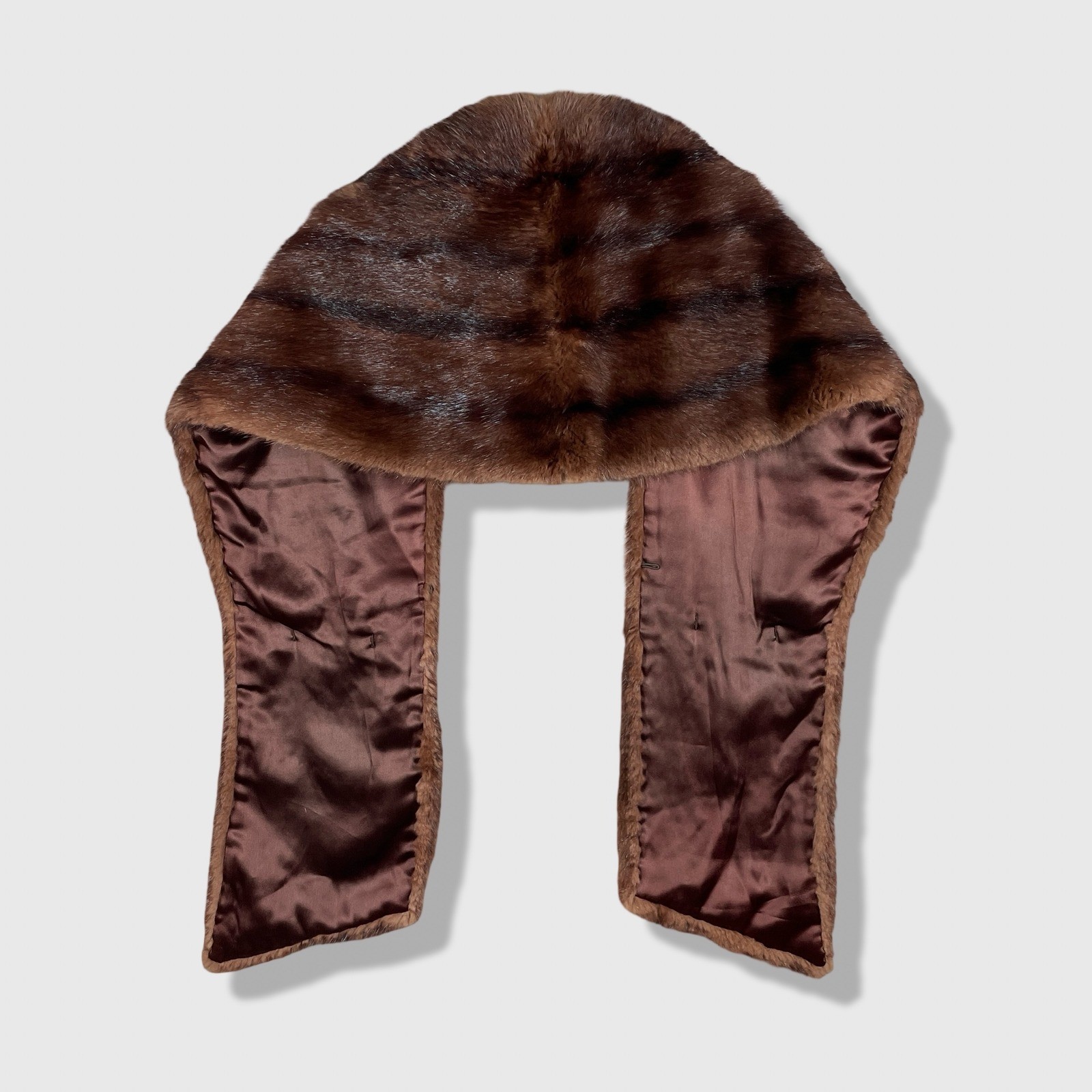Vintage 50s Marcus Fur Stole Womens OS Brown Old Hollywood Glamour Vintage Wrap