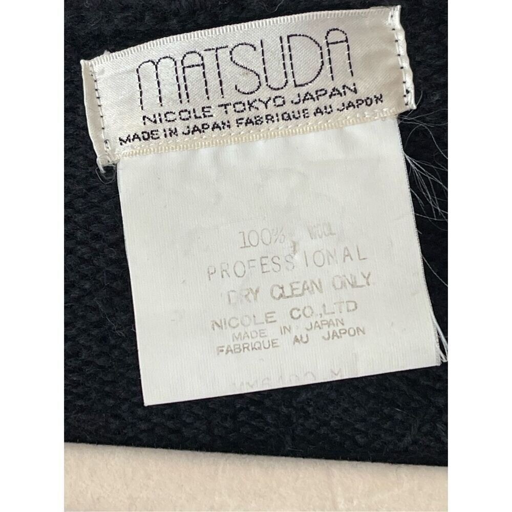 Matsuda Nicole Tokyo Japan Vintage 90s Artwear Wool Hooded Cardigan 3D Knit