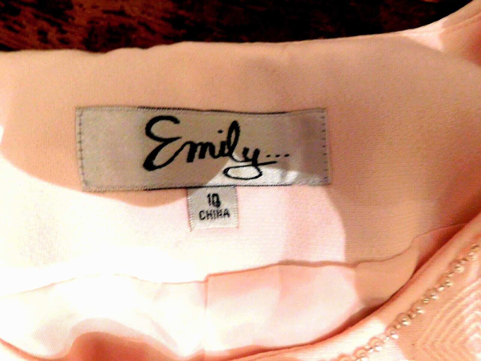 Emily~Skirt Set Pink With Jacket Four-button Embellished With Beads 2Pc. NEW!!