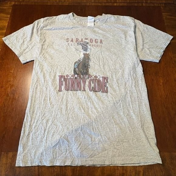 2003 Funny Cide Saratoga Race Course Graphic T-Shirt Size Large