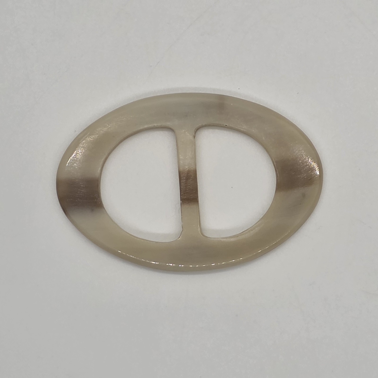 Vintage Genuine Horn Oval Scarf Ring Slide Light Tone Natural Buffalo Horn #968