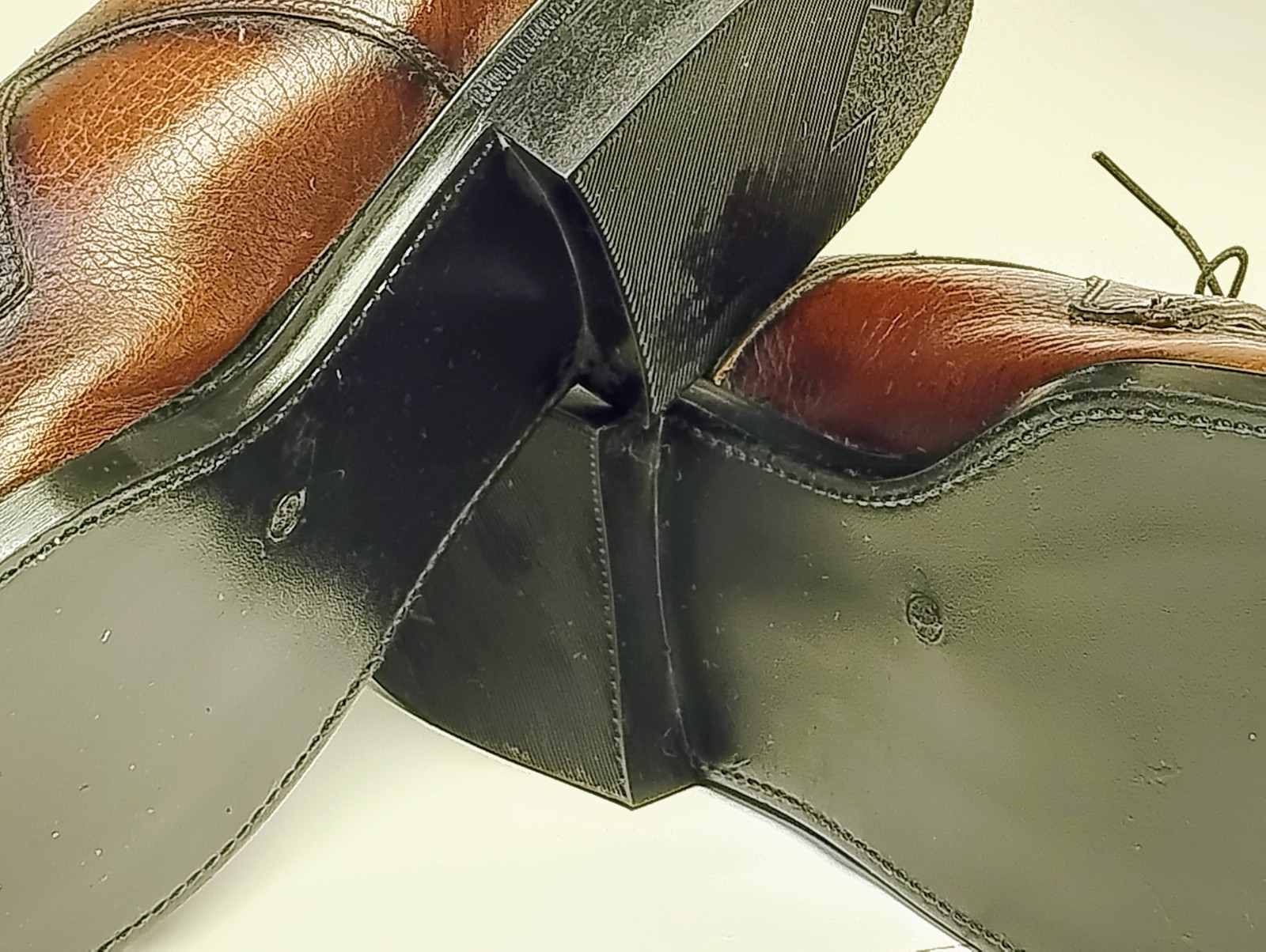 Deadstock NOS Vintage Sandy McGee Split Toe Derby Dress Shoes Men’s 10.5 Cognac