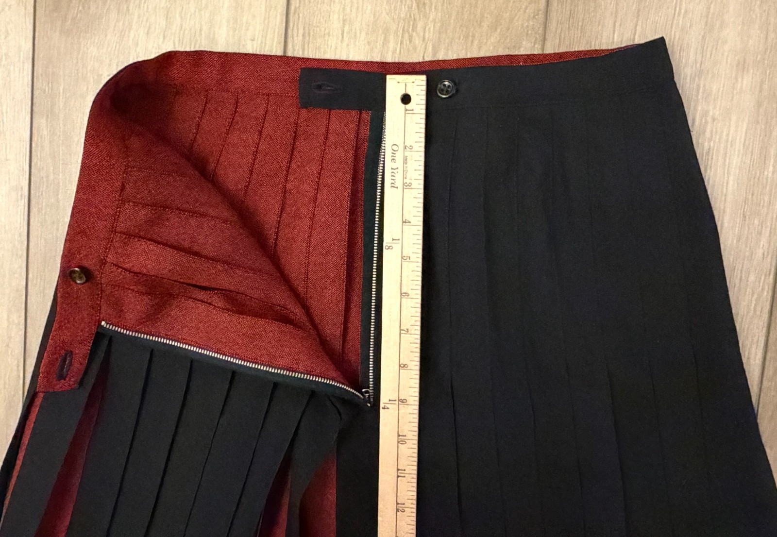 VTG Reversible Scottish Wool Pleated Skirt-Women 28″ Waist-Royal Stewart Tartan