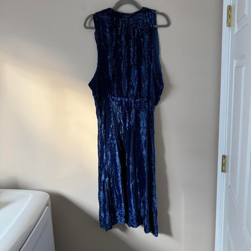 True Vintage Blue Silk Velvet Dress AS IS deconstructed 1920-30 antique handmade
