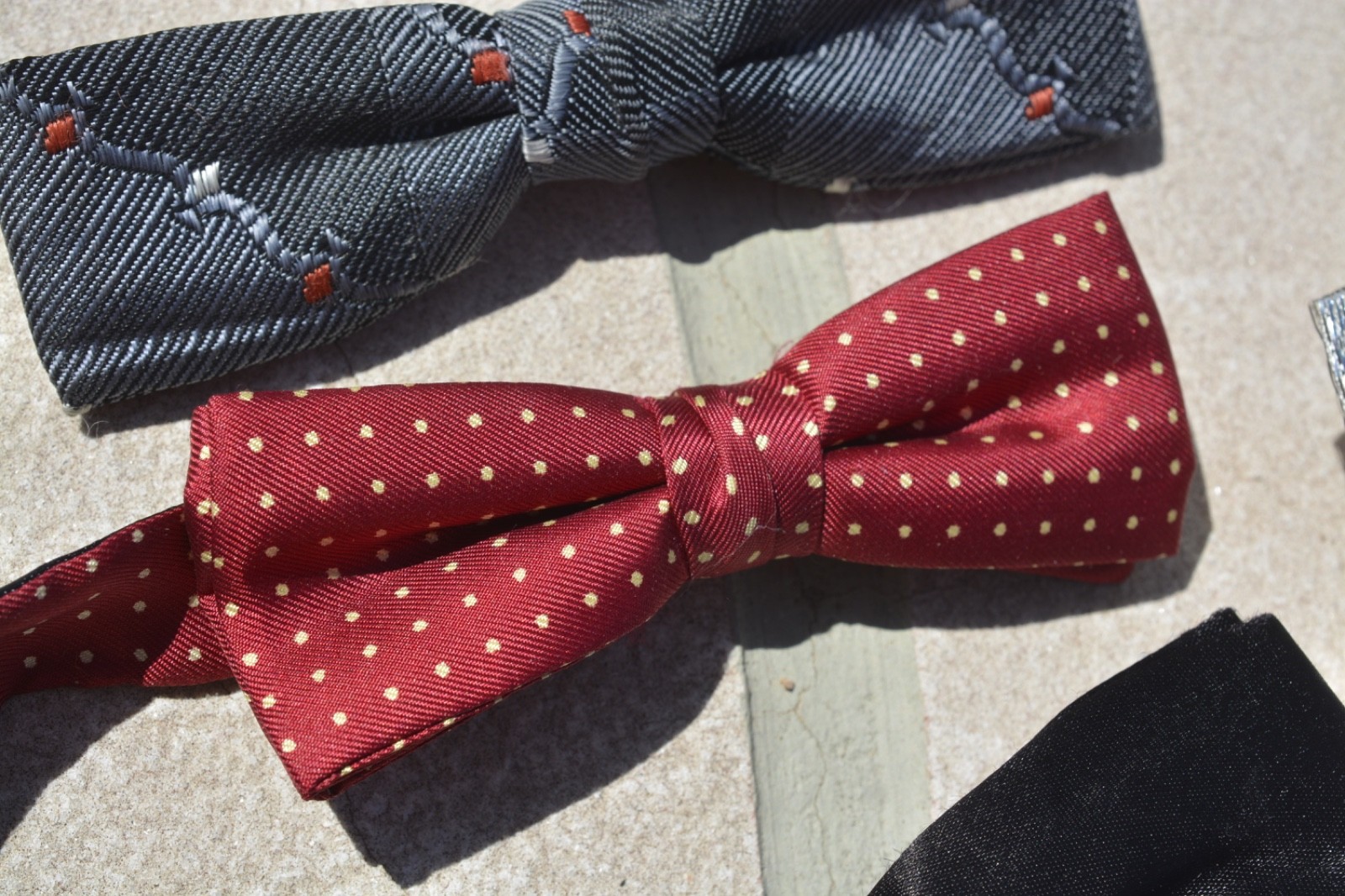 17 Vintage retro Gentlemens Clip-On Bow Ties Hankies TIE + MCM Century 40-1950s