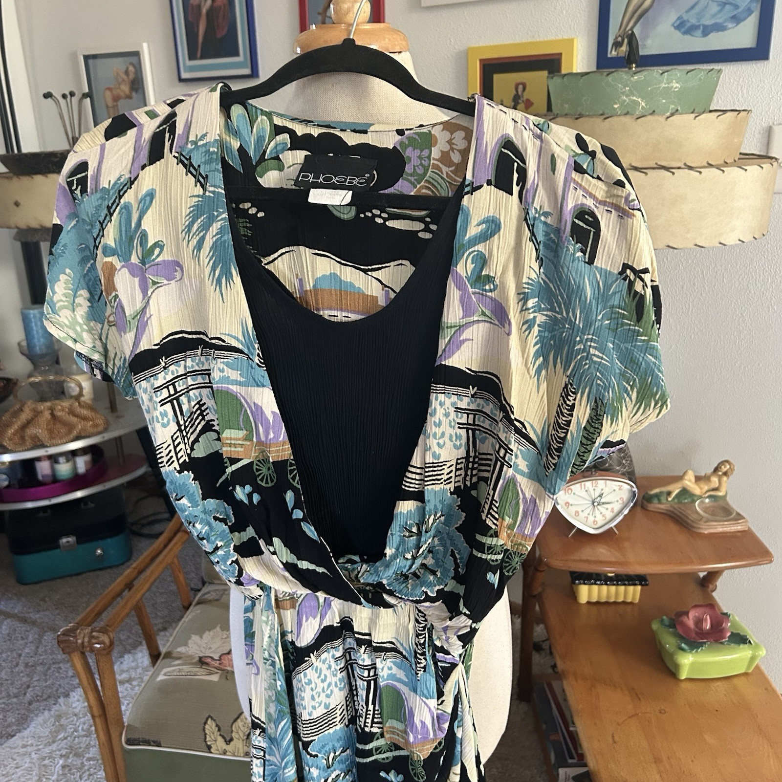 Vintage 1940s Style Dress l Novelty Print l S M l 40s 80s | Western |