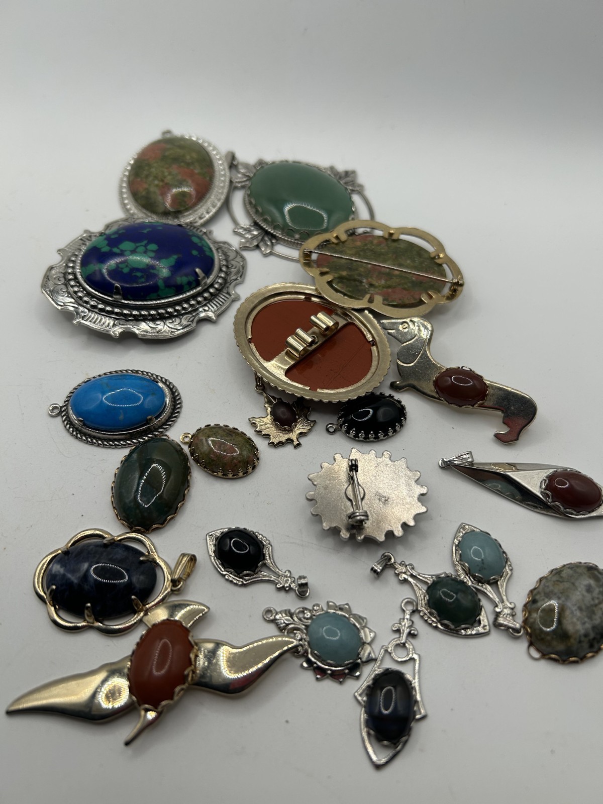 20 Vintage Handmade, Bolo, Pin, Pendants, Cabochon, Settings, Made in USA