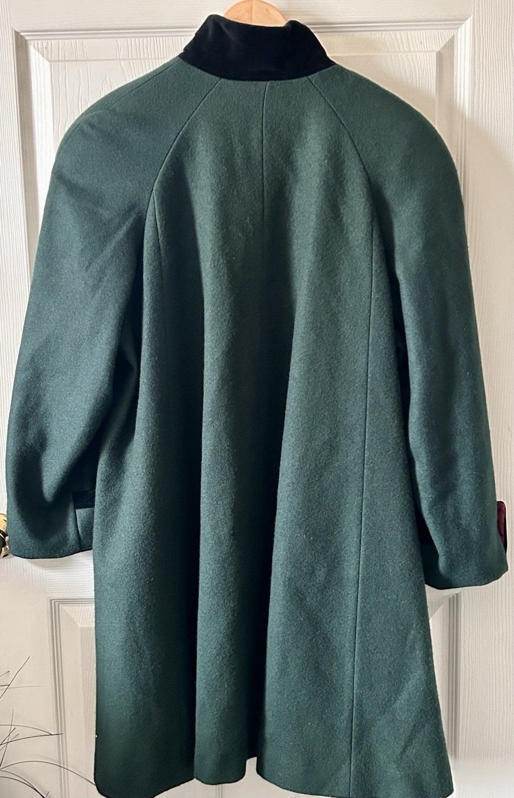 Stephanie Matthews Vintage Emerald Green Cape Coat 100% Wool Made in USA Sz XXL