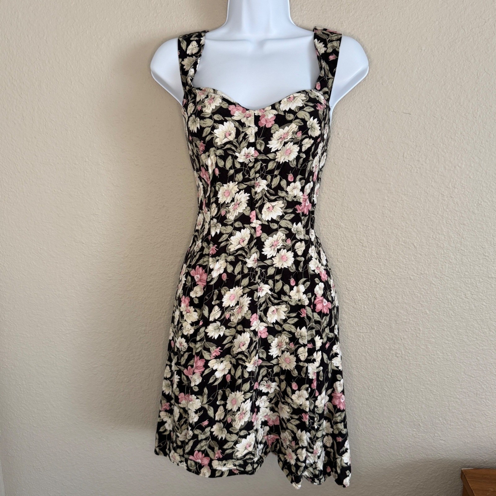 Vintage 90s Rampage Fairy Grunge Floral Mini Dress Juniors 9 Cottage Romantic