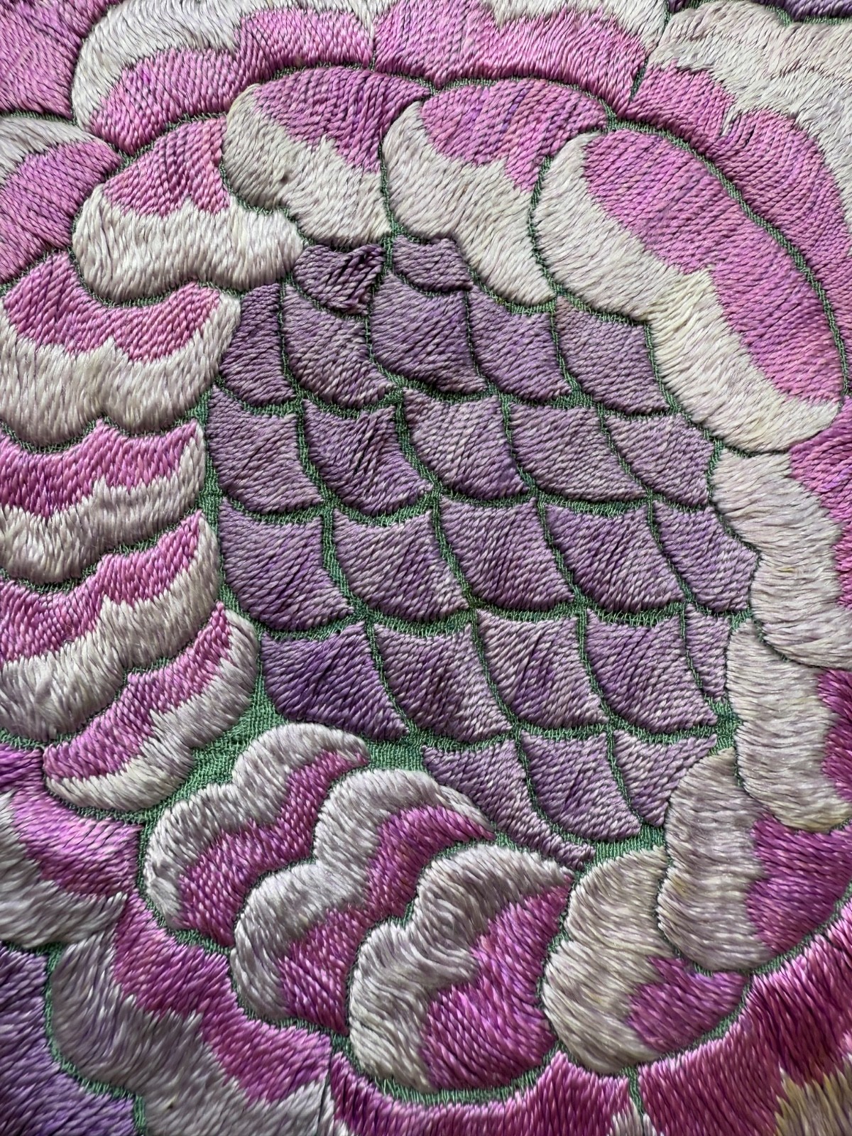 Vintage Manila Silk Embroidered Piano Scarf Shoulder Shawl 120×115 Cm