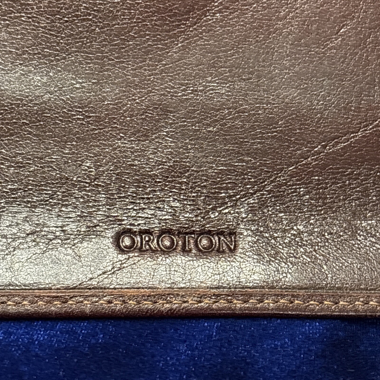 OROTON Brown Leather Wallet/organiser Size-7.5x4x0.5 in