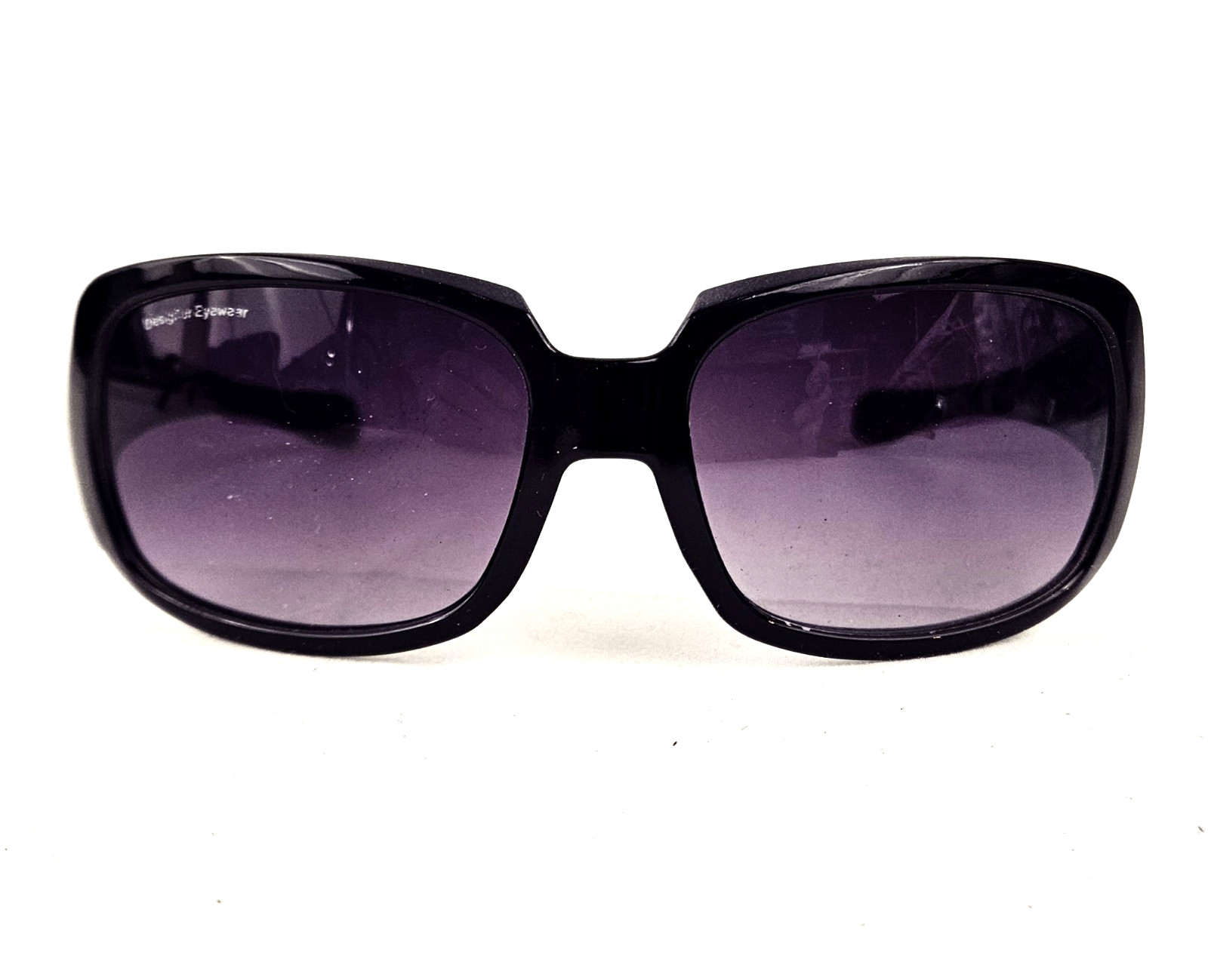 Designer Eyewear DE 0034 Sunglasses Adult Unisex Black Wrap Around Sun Glasses