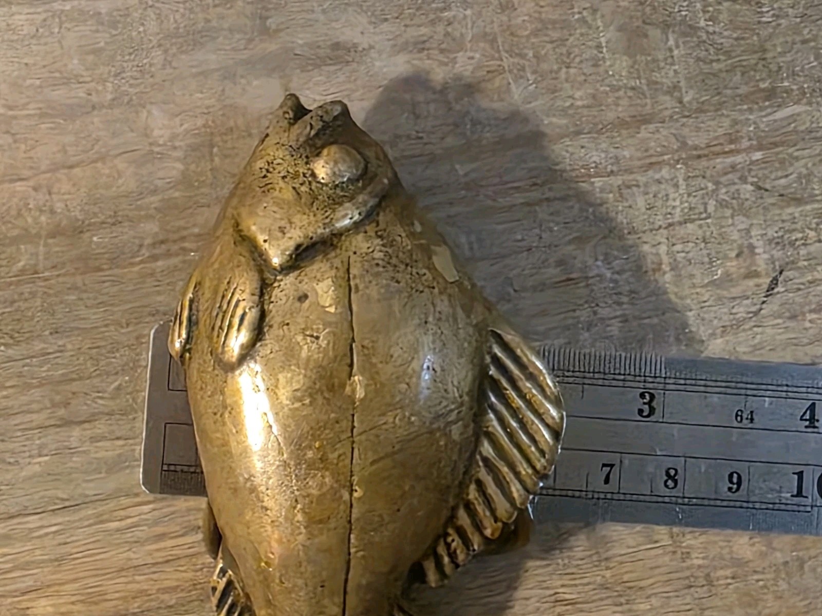 VTG 1970s Scott Nelles Signed Solid Brass Fish Belt Buckle Artist Handmade