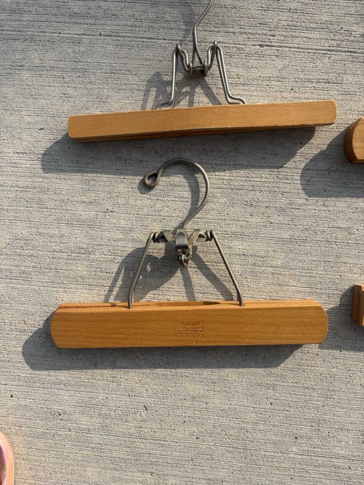 Lot Of 4 Misc Wooden Pant Hangers