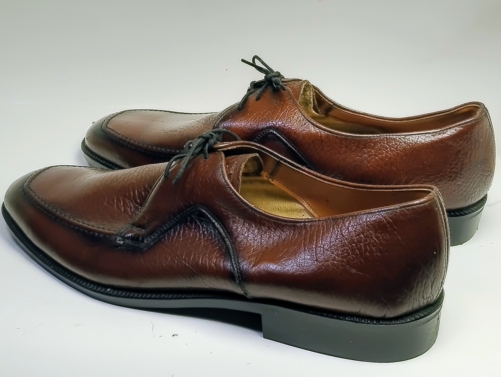 Deadstock NOS Vintage Sandy McGee Split Toe Derby Dress Shoes Men’s 10.5 Cognac