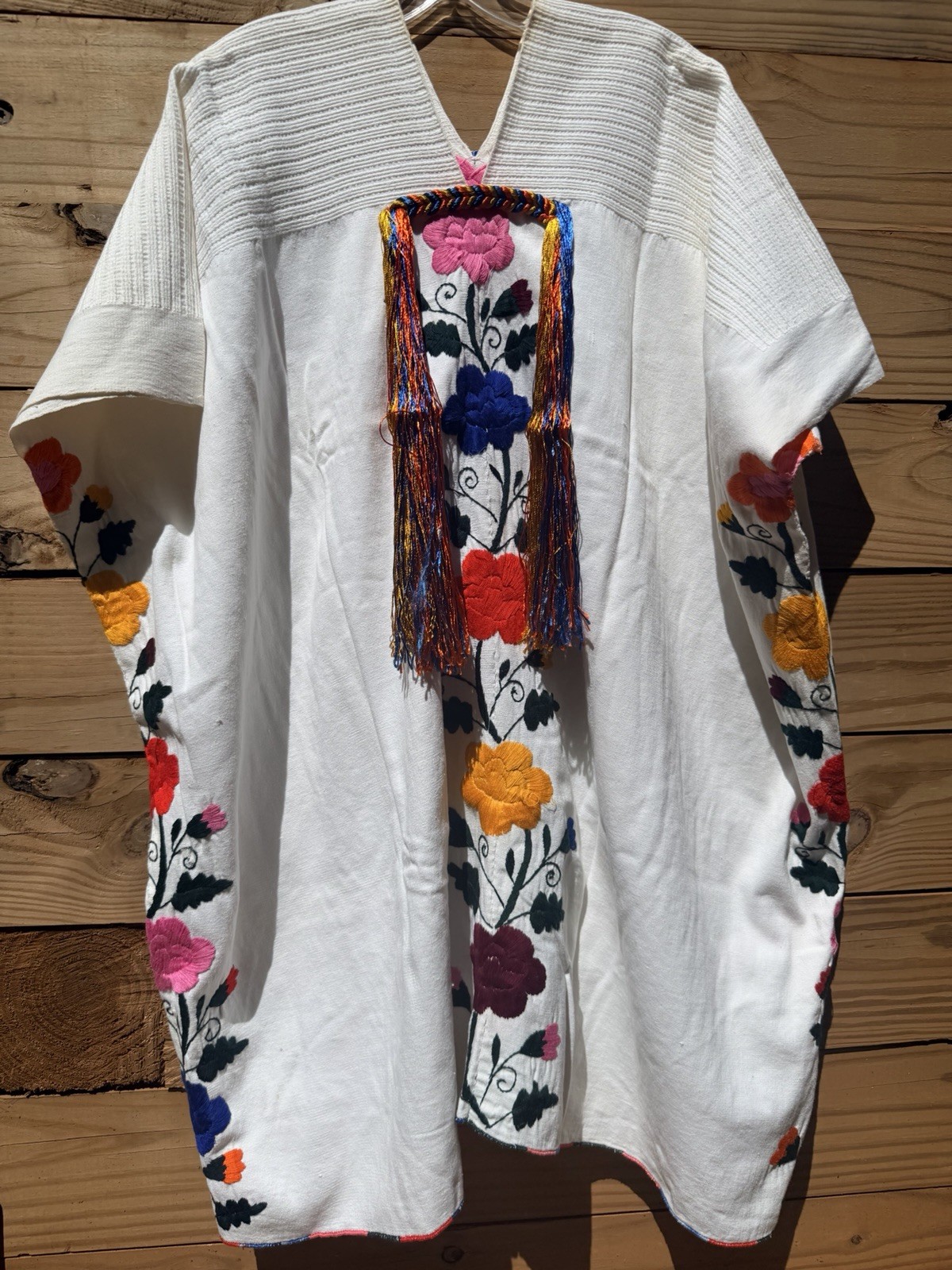 TRUE Vtg Zapotec Yalálag Huipil Tunic Dress – Handwoven Oaxaca Folk Art Caftan