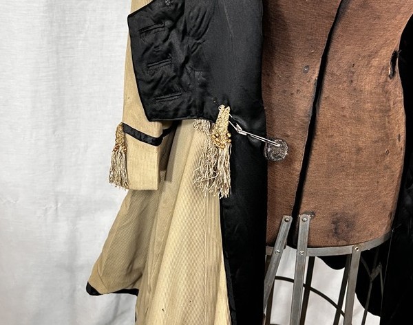 antique coat tan black high style for study Edwardian bust 36 original 1880