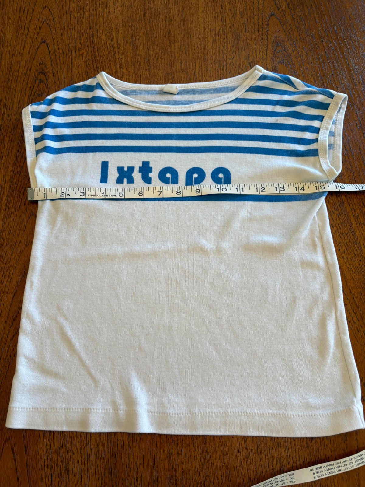 Vintage 70s 80s Thin Blue Stripe Ringer T-Shirt S Ixtapa Zihuatanejo Baby Tee